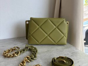 Сумка женская стеганая оливковая LEATHER