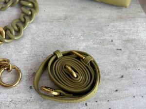 Сумка женская стеганая оливковая LEATHER