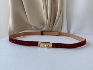 Ремень женский узкий леопардовый LEATHER