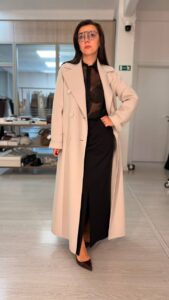 Пальто двубортное макси бежевое MaxMara
