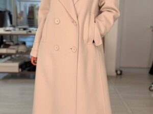 Пальто двубортное макси бежевое MaxMara