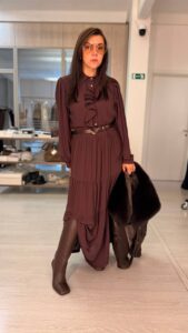 Длинное платье с воланами MaxMara