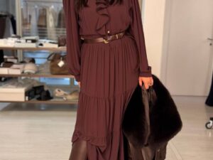 Длинное платье с воланами MaxMara