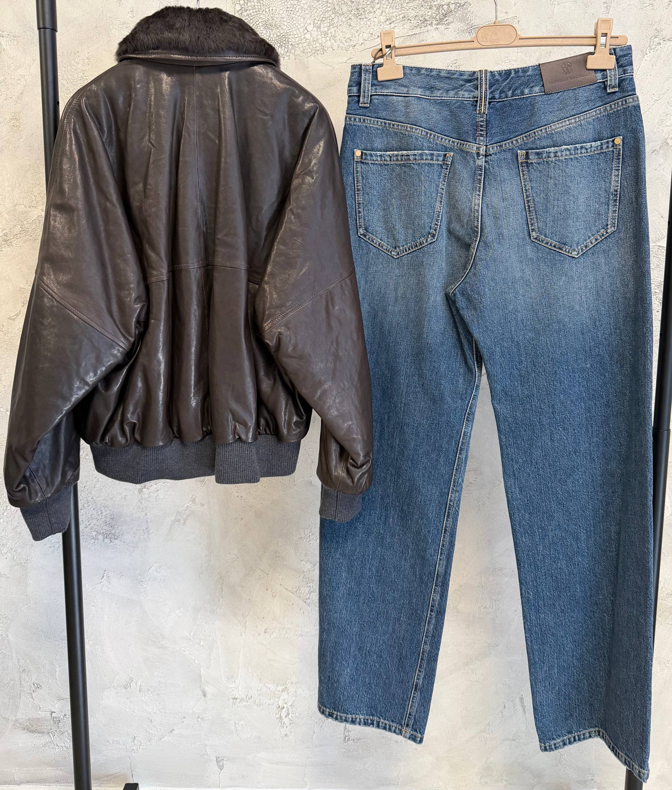 Кожаный бомбер Brunello Cucinelli MaxMara