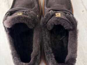 Замшевые лоферы с мехом MaxMara