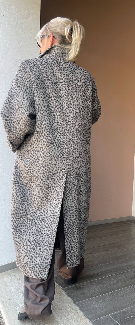 Пальто оверсайз с принтом MaxMara