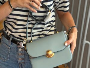 Сумка женская кожаная голубая Furla