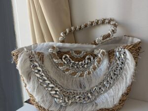 Сумка плетёная с бахромой LEATHER