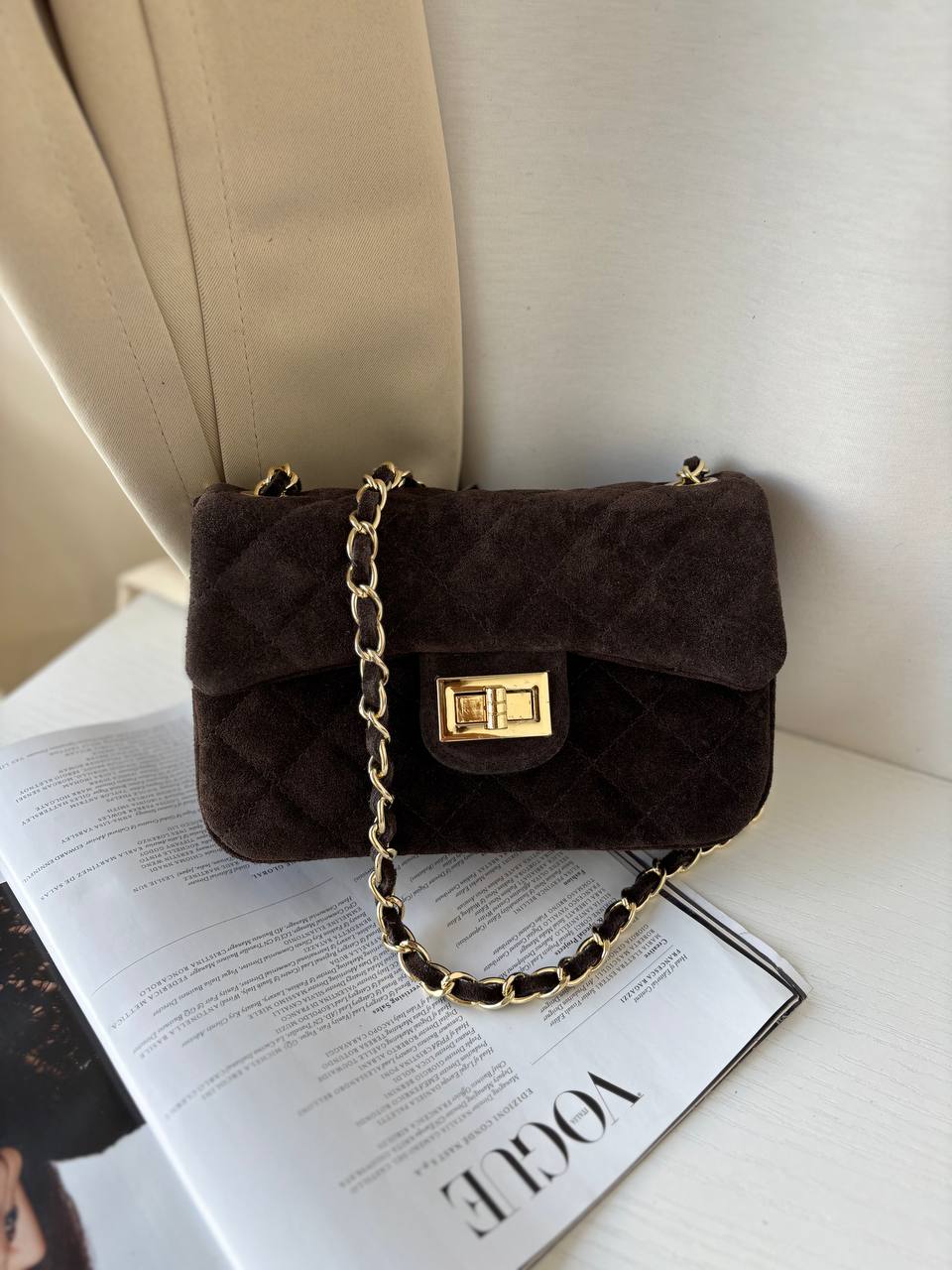 Сумка женская замшевая кросс-боди LEATHER