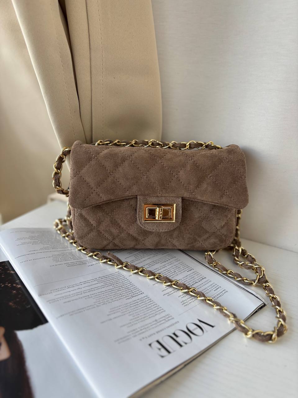 Сумка женская замшевая кросс-боди LEATHER