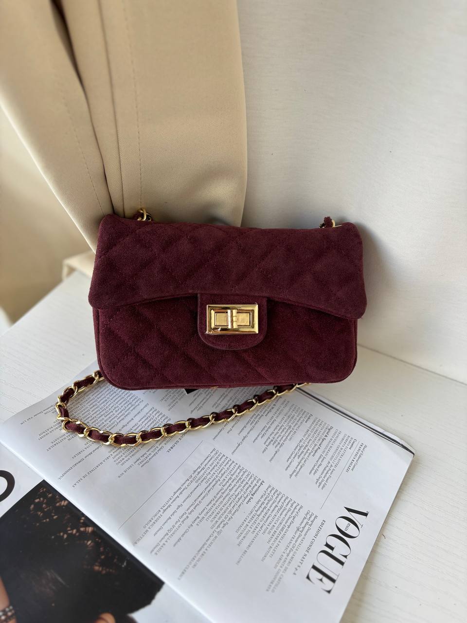 Сумка женская замшевая кросс-боди LEATHER