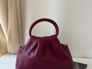 Кожаная женская сумка бордовая LEATHER