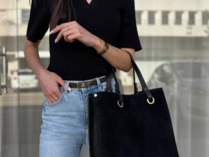 Сумка тоут женская замшевая LEATHER