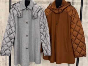Пальто комбинированное с капюшоном MaxMara