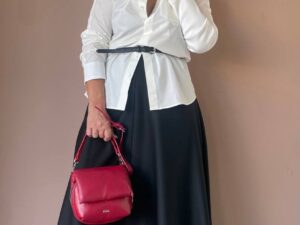 Белая комбинированная рубашка MaxMara