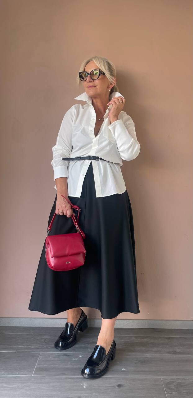 Белая комбинированная рубашка MaxMara