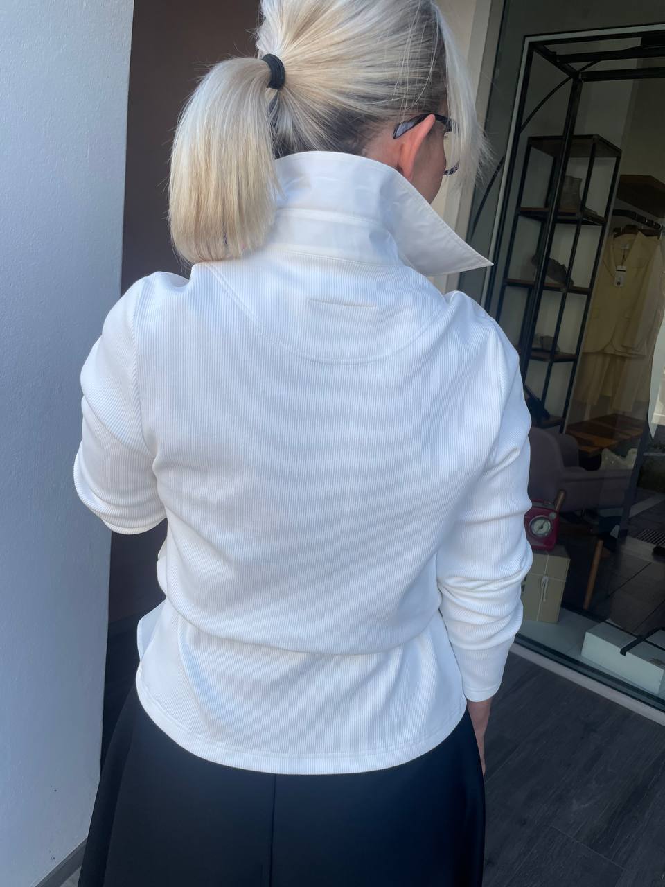 Белая комбинированная рубашка MaxMara