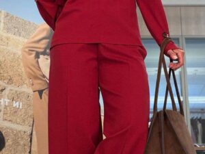 Брюки женские широкие винные MaxMara