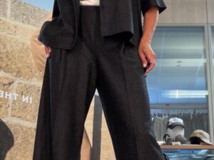 Брюки широкие темно-серые MaxMara