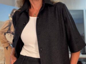 Брюки широкие темно-серые MaxMara