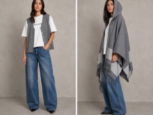 Пончо трикотажное с капюшоном MaxMara