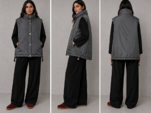 Жилет утепленный темно-серый MaxMara