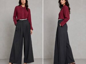 Блуза бордовая с плиссировкой MaxMara