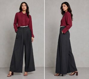 Блуза бордовая с плиссировкой MaxMara