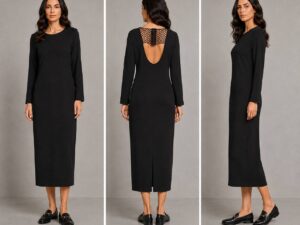 Черное платье с открытой MaxMara
