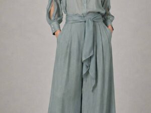 Брюки широкие с поясом MaxMara