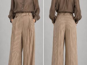 Брюки широкие в полоску MaxMara