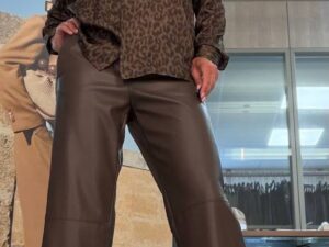 Брюки женские из экокожи MaxMara