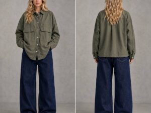 Рубашка женская цвета хаки MaxMara