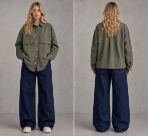 Рубашка женская цвета хаки MaxMara