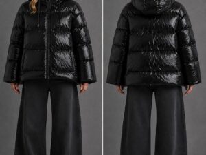 Пуховик женский черного цвета MaxMara