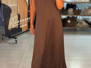 Платье макси шоколадного цвета MaxMara