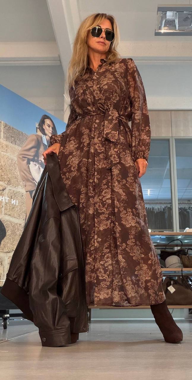 Длинное платье с принтом MaxMara