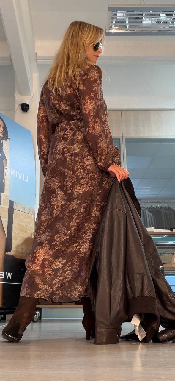 Длинное платье с принтом MaxMara