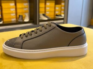 Кожаные кеды со стразами MaxMara