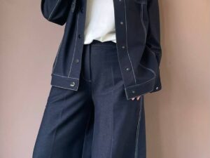 Брюки широкие с отстрочкой MaxMara