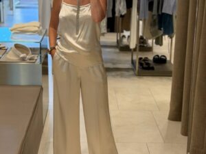 Шелковые широкие брюки PESERICO OUTLET