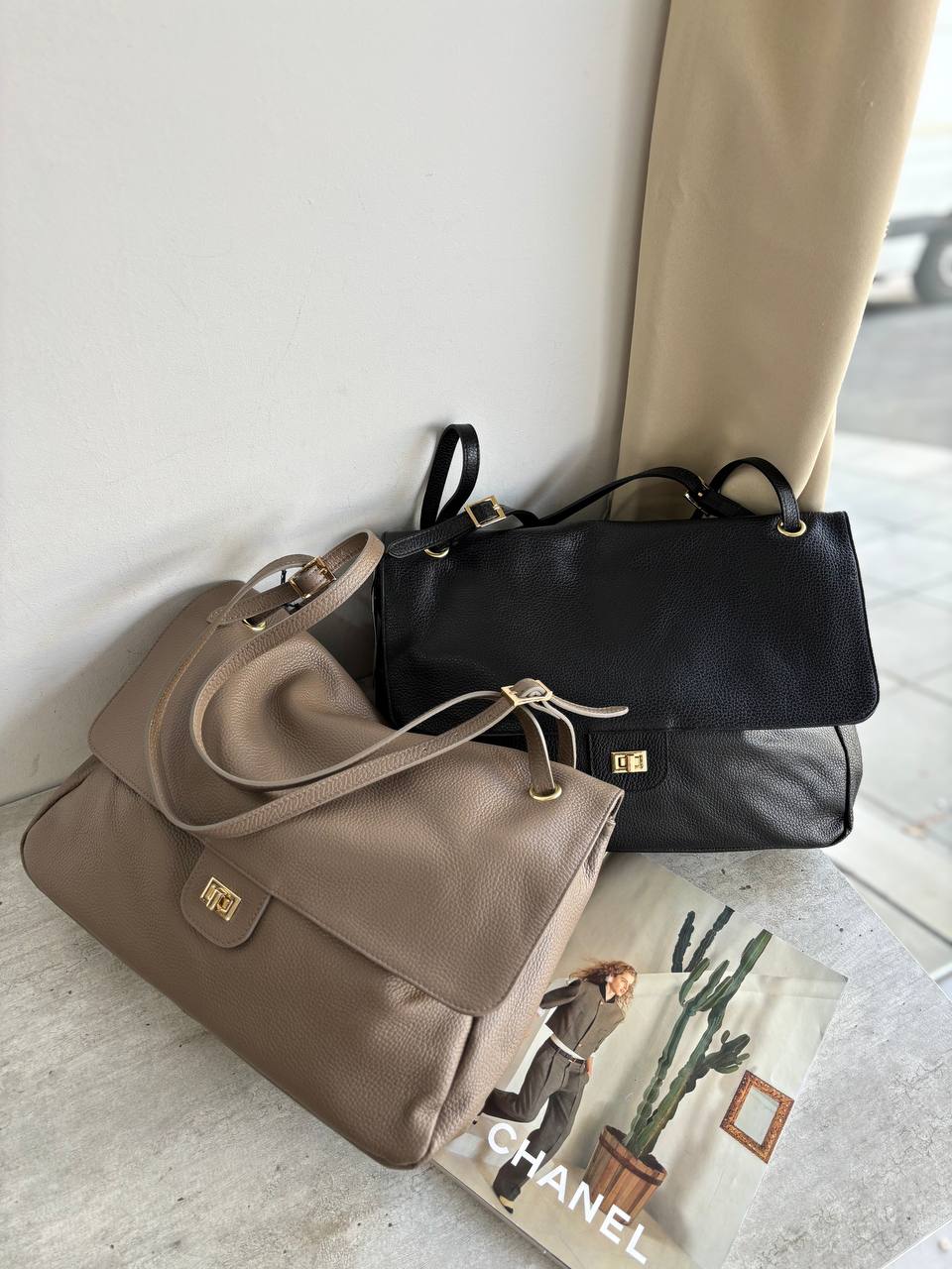 Кожаная сумка с клапаном LEATHER