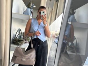 Сумка женская кожаная тауп LEATHER