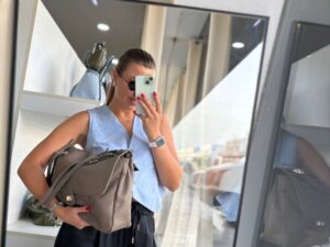 Сумка женская кожаная тауп LEATHER