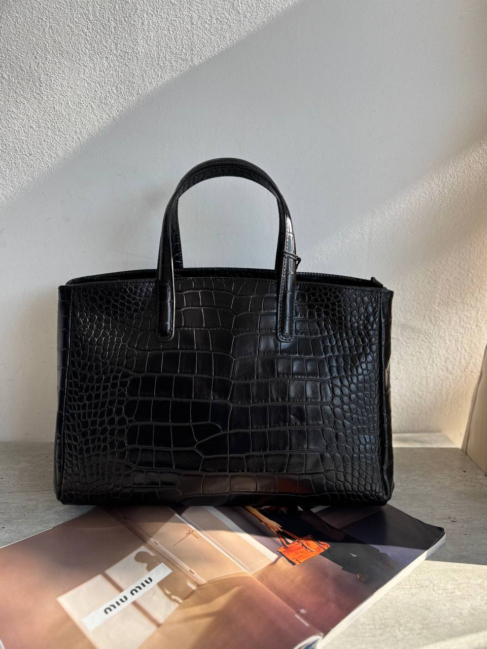 Кожаная сумка-тоут под крокодила LEATHER 2