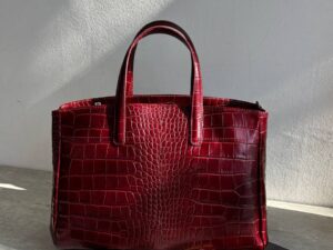 Кожаная сумка-тоут под крокодила LEATHER