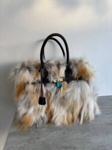 Женская меховая сумка тоут LEATHER