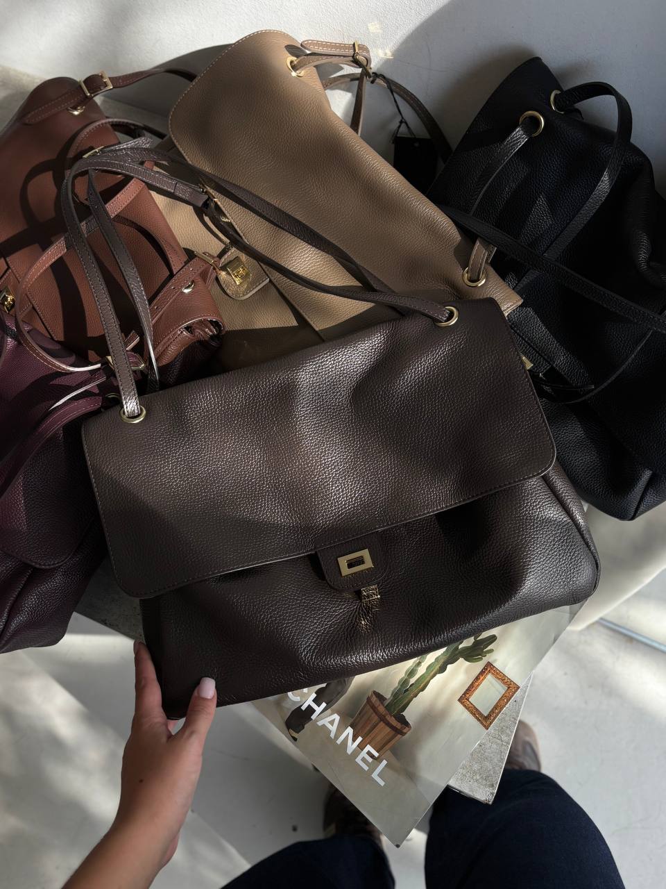 Кожаная сумка с клапаном LEATHER