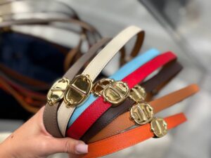 Ремень женский кожаный узкий LEATHER