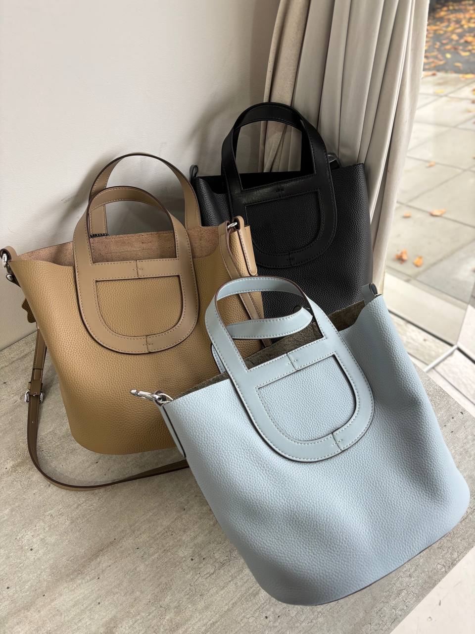 Сумка-тоут из зернистой кожи LEATHER